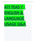 ATI TEAS 7 ENGLISH & LANGUAGE USAGE QUESTION AND ANSERS 2022 / 2023