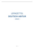 Deutsch - Abiturlernzettel 2023