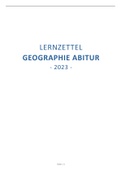 Geographie - Abiturlernzettel 2023