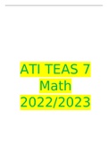 ATI TEAS 7 Math Question and Answer 2023