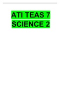 ATI TEAS 7 SCIENCE 2 QUESTION AND ANSWER