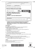 Edexcel A Level 2022 Further Maths June 2022 Paper 1: Core Pure 1