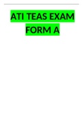 ATI TEAS 7 EXAM FORM A QUESTION AND ANSWER