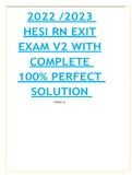 2022 /2023 HESI RN EXIT EXAM V2 WITH COMPLETE 100% PERFECT  SOLUTION 