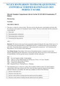 NCLEX RN PEARSON TESTBANK-QUESTIONS&comma; ANSWERS & VERIFIED RATIONALES 2023 PERFECT SCORE  WITH RATIONALE 