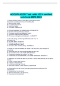   ACCUPLACER Test -with 100% verified solutions-2023-2024
