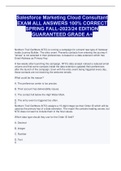 Salesforce Marketing Cloud Consultant EXAM ALL ANSWERS 100% CORRECT SPRING FALL-2023/24 EDITION GUARANTEED GRADE A+