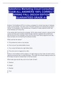 Salesforce Marketing Cloud Consultant EXAM ALL ANSWERS 100&percnt; CORRECT SPRING FALL-2023&sol;24 EDITION GUARANTEED GRADE A&plus;