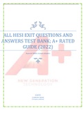 ALL HESI EXIT Questions and Answers Test Bank&semi; A&plus; Rated Guide