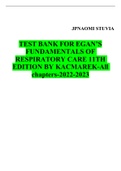 TEST BANK FOR EGAN’S FUNDAMENTALS OF RESPIRATORY CARE 11TH EDITION BY KACMAREK-All chapters-QUESTIONS AND ANSWERS-2022-2023