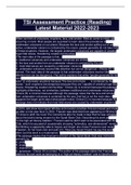 TSI Assessment Practice &lpar;Reading&rpar; Latest Material 2022-2023