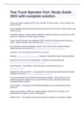 Tow Truck Operator Cert&period; Study Guide 2023 with complete solution