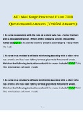 ATI Med Surge Proctored Exam 2019 Questions and Answers (Verified Answers)