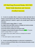 ATI Med Surg Proctored Retake Study Guide Questions and Answers (2022/2023) (Verified Answers)