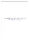 STAT 101 SSD4 Module 2 Exam Questions and Answers- Higher Education Army Institute