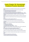 Lewis Chapter 30&colon; Hematologic  Problems Practice Questions