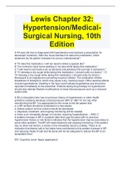Lewis Chapter 32:  Hypertension/MedicalSurgical Nursing, 10th  Edition