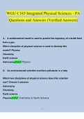 WGU C165 Integrated Physical Sciences PA Questions and Answers 2023 (Verified Answers)