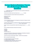 Nuclear Medicine&sol;Radiation Therapy  &lpar;Ch&period; 20&rpar; Bontrager Workbook  Questions