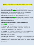 WGU C100 Introduction To Humanities Study Guide Questions and Answers &lpar;2022&sol;2023&rpar; &lpar;Verified Answers&rpar;
