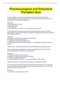 Pharmacological and Parenteral  Therapies Quiz