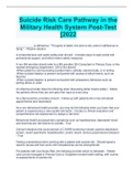 Suicide Risk Care Pathway in the  Military Health System Post-Test  &lbrack;2022