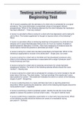 Testing and Remediation  Beginning Test