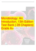 Microbiology: An Introduction, 13th Edition Test Bank { 28 Chapters} Grade A+