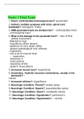 Neuro 1 Final Exam Questions and All Correct Answers