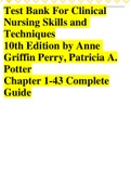 TEST BANK FOR CLINICAL NURSING SKILLS AND TECHNIQUES 10TH EDITION &ndash; BY ANNE GRIFFIN PERRY&comma; PATRICIA