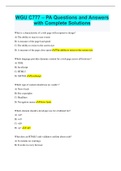 WGU C777 &ndash; PA Questions and Answers with Complete Solutions