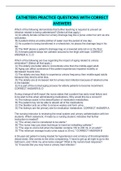 CATHETERS PRACTICE QUESTIONS WITH CORRECT ANSWERS