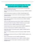 GA ESTHETICIAN STATE BOARD PRACTICE TEST QUESTIONS WITH CORRECT ANSWERS