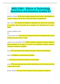 WGU C961 - Ethics in Technology Questions and Answers Graded A&plus;
