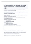 IAHCSMM exam For Central Services Sterile Technician Certification Q&A 2023