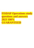 FISDAP Operations study questions and answers 2023 100% GUARANTEED