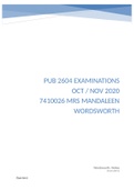 PUB 2604 EXAMINATIONS OCT / NOV 2020 