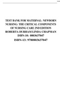 TEST BANK FOR MATERNAL- NEWBORN NURSING&colon; THE CRITICAL COMPONENTS OF NURSING CARE 2ND EDITION ROBERTA DURHAM LINDA CHAPMAN