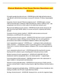 Clinical Medicine Final Exam Review Questions and Answers