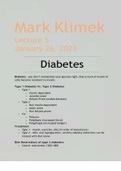 Mark Klimek Lecture 5 January 26, 2023 Diabetes