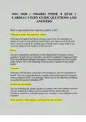 NSG 6020 &sol; NSG6020 WEEK 4 QUIZ 1 CARDIAC STUDY GUIDE QUESTIONS AND ANSWERS