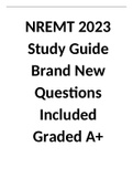 NREMT 2023 Study Guide Brand New Questions Included Graded A+