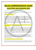 NCLEX COMPREHENSIVE EXAM QUESTIONS AND ANSWERS 2023