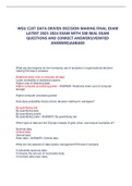 WGU C207 DATA DRIVEN DECISION MAKING FINAL EXAM LATEST 2023-2024 EXAM WITH 300 REAL EXAM QUESTIONS AND CORRECT ANSWERS&lpar;VERIFIED ANSWERS&rpar;AGRADE