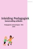 Samenvatting artikelen inleiding pedagogiek RuG - 22/23