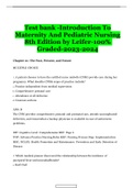     Test bank -Introduction To Maternity And Pediatric Nursing 9th Edition by Leifer-100&percnt; Graded-2023-2024