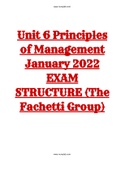 Unit 6 Principles of Management EXAM STRUCTURE (The Fachetti Group)
