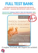 Test Bank For Physical Examination and Health Assessment Canadian 3rd Edition by Carolyn Jarvis 9781771721547 Chapter 1-31 Complete Guide.