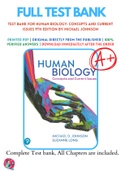 Test Bank For Human Biology: Concepts and Current Issues 9th Edition by Michael Johnson
