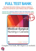 Test Bank For Lewis's Medical Surgical Nursing in Canada 5th Edition by Jane Tyerman&comma; Shelley Cobbett 9780323791564 Chapter 1-72 Complete Guide&period;